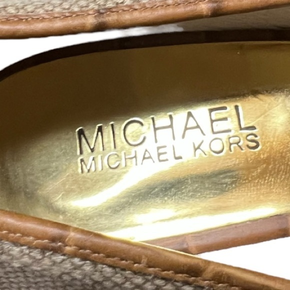 Michael Michael Kors Leather & Hemp Cassandra Open Toe Wedge Heeled Shoes 9.5M - Picture 8 of 10